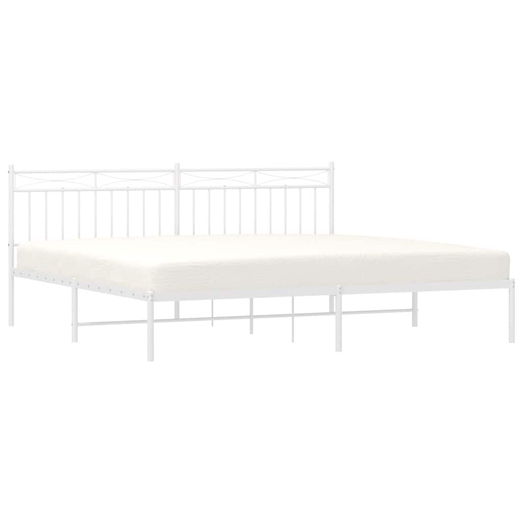 sengeramme med sengegavl 193x203 cm metal hvid