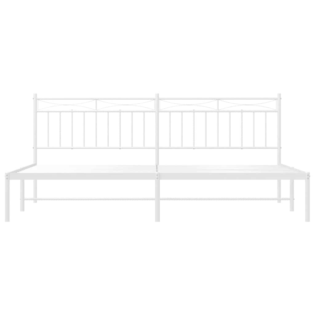 sengeramme med sengegavl 193x203 cm metal hvid