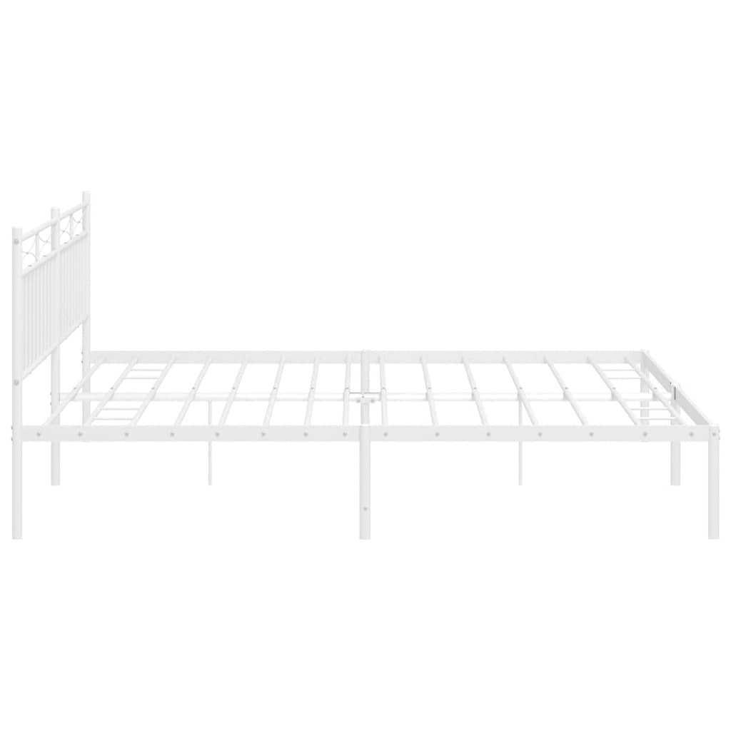 sengeramme med sengegavl 193x203 cm metal hvid