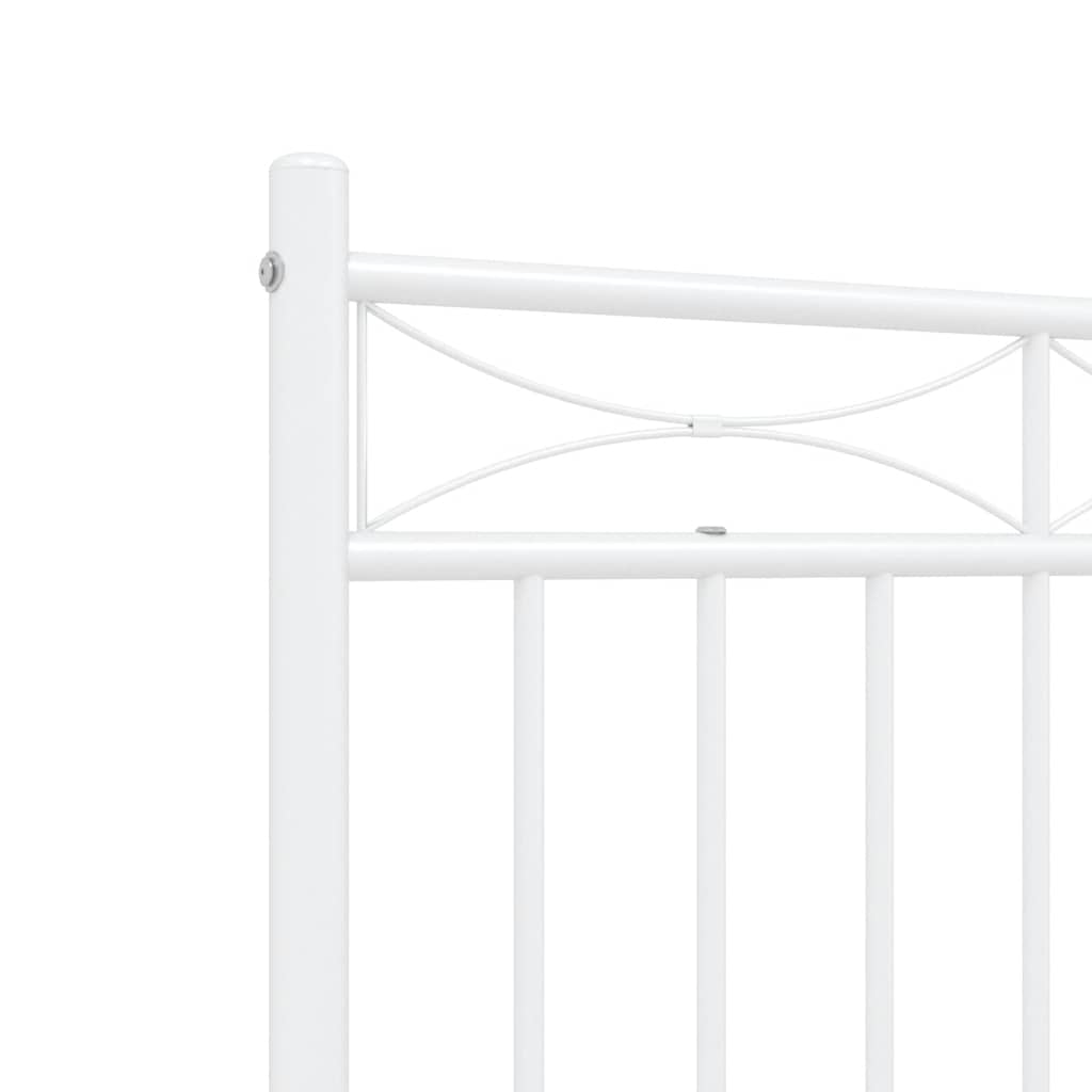 sengeramme med sengegavl og fodgærde 135x190 cm metal hvid