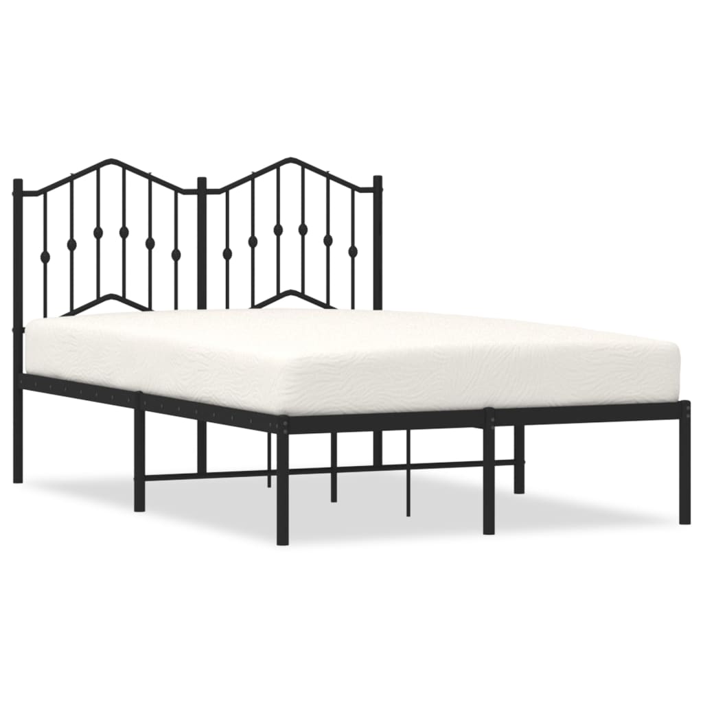 sengeramme med sengegavl 120x190 cm metal sort