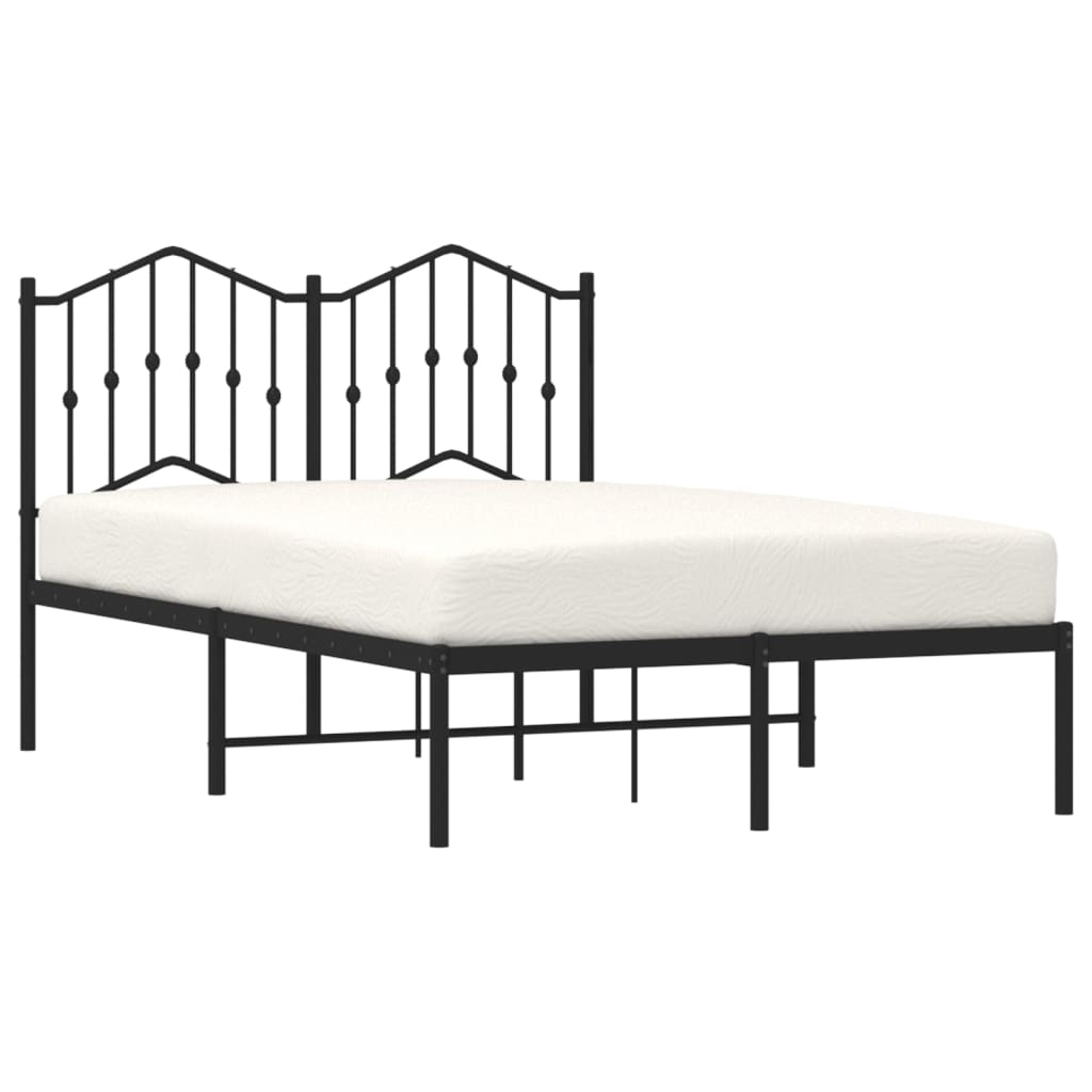 sengeramme med sengegavl 120x190 cm metal sort