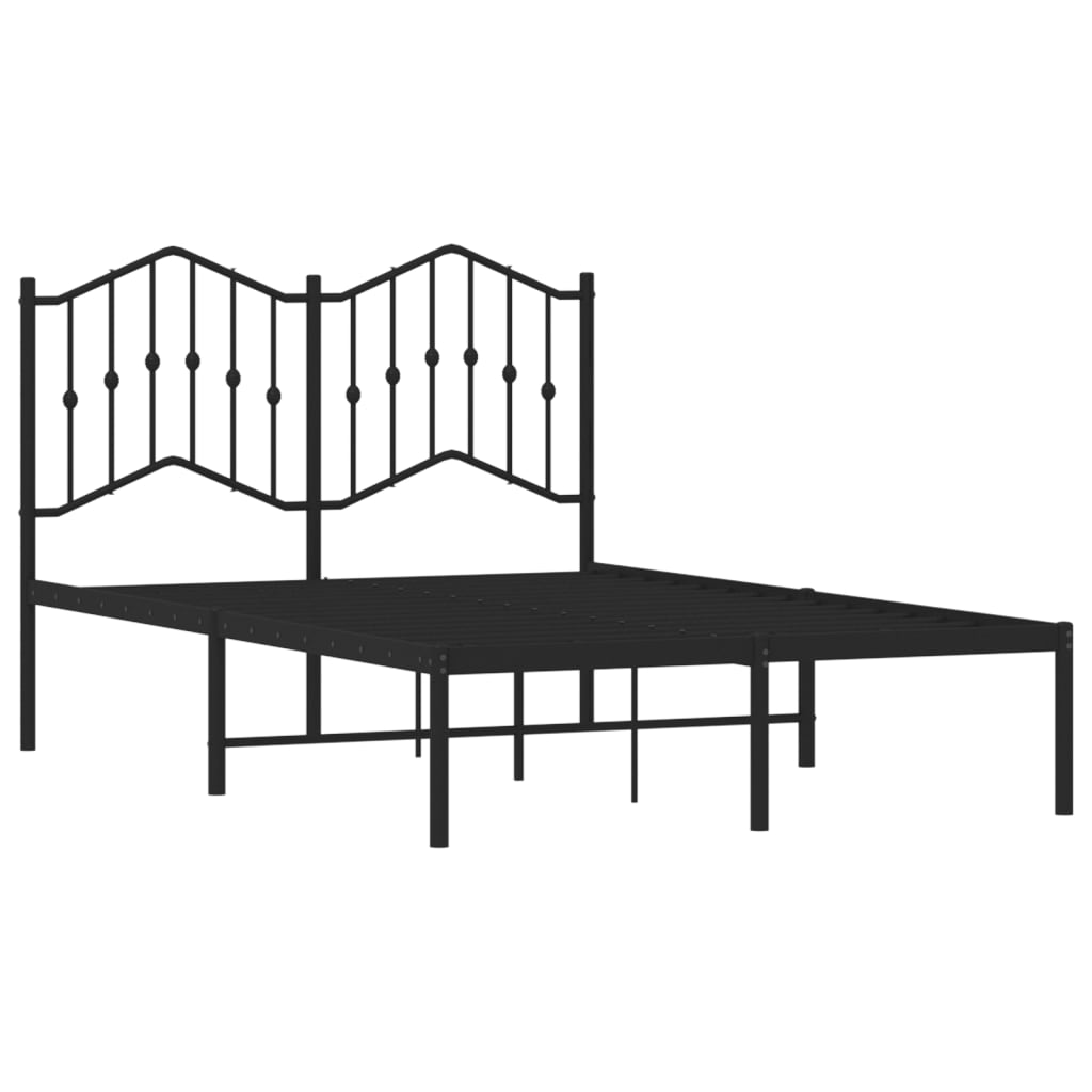 sengeramme med sengegavl 120x190 cm metal sort