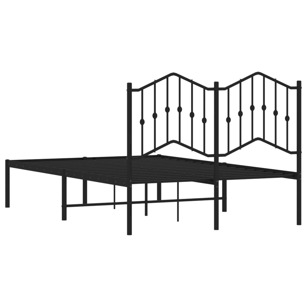 sengeramme med sengegavl 120x190 cm metal sort