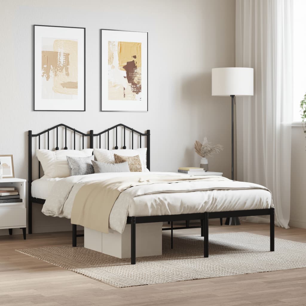 sengeramme med sengegavl 120x190 cm metal sort