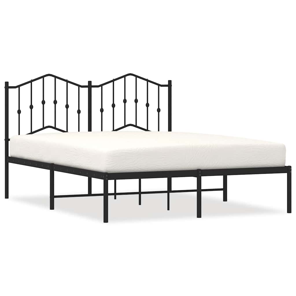 sengeramme med sengegavl 135x190 cm metal sort