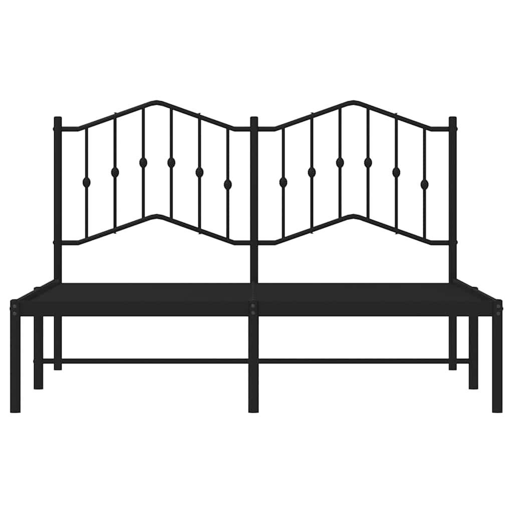sengeramme med sengegavl 135x190 cm metal sort