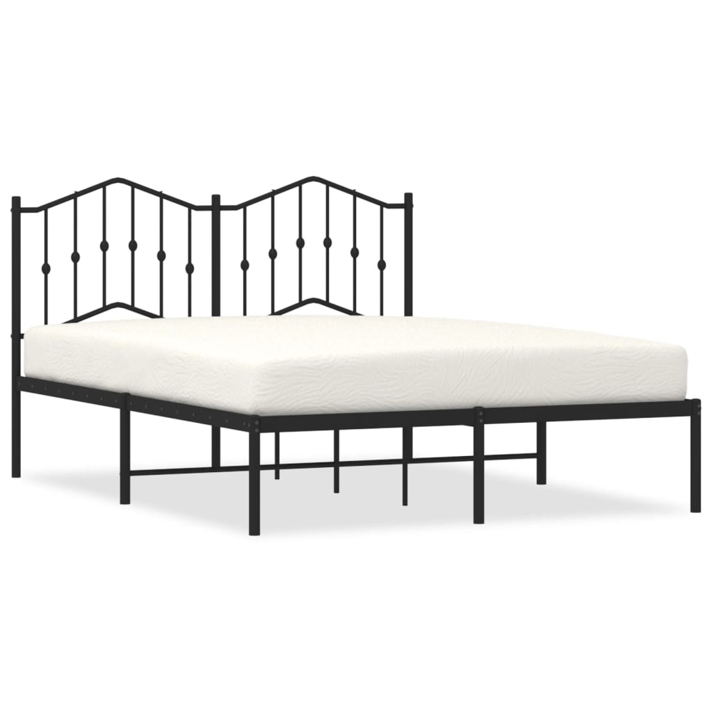 sengeramme med sengegavl 140x190 cm metal sort