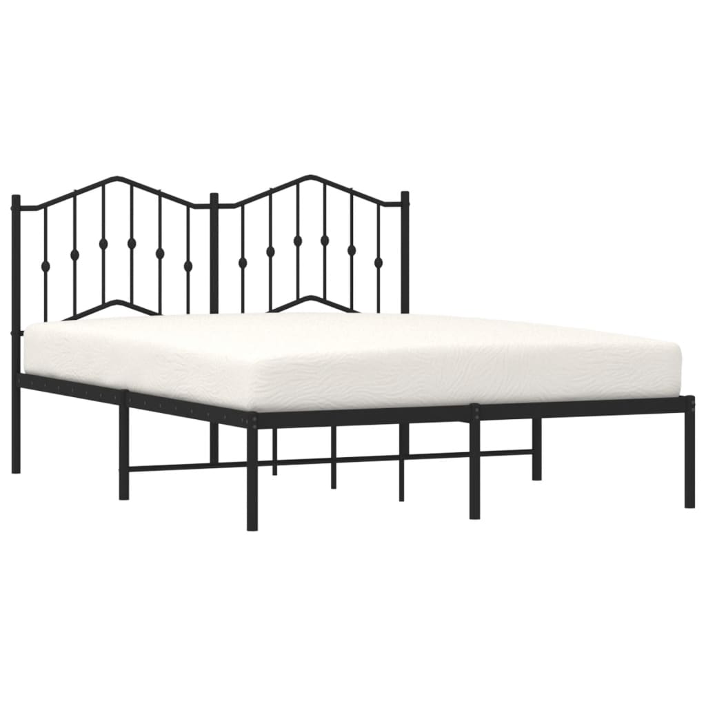 sengeramme med sengegavl 140x190 cm metal sort