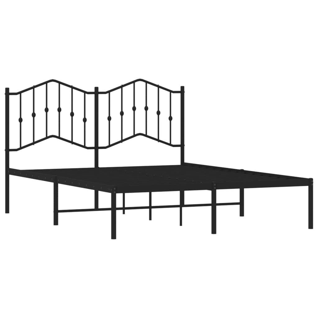 sengeramme med sengegavl 140x190 cm metal sort