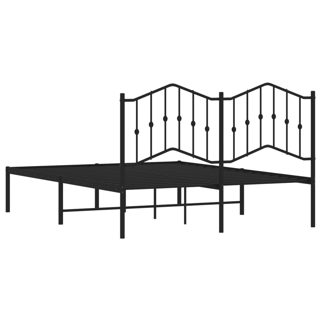 sengeramme med sengegavl 140x190 cm metal sort