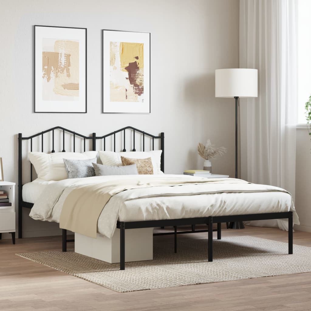 sengeramme med sengegavl 140x190 cm metal sort