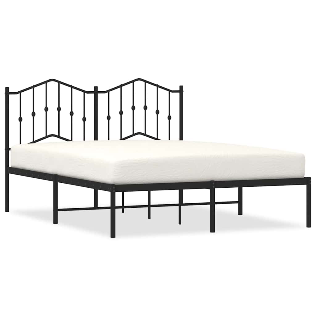 sengeramme med sengegavl 150x200 cm metal sort