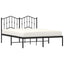 sengeramme med sengegavl 150x200 cm metal sort
