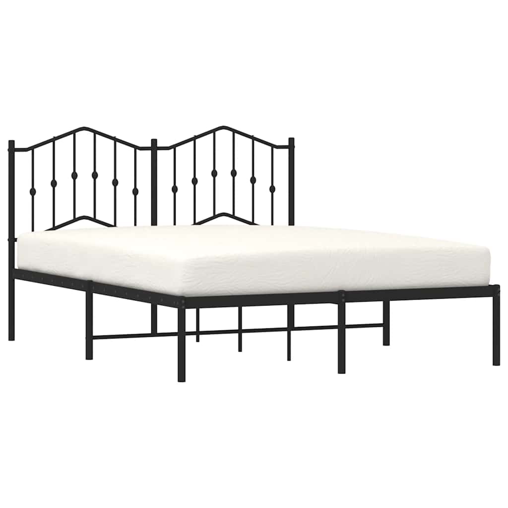 sengeramme med sengegavl 150x200 cm metal sort