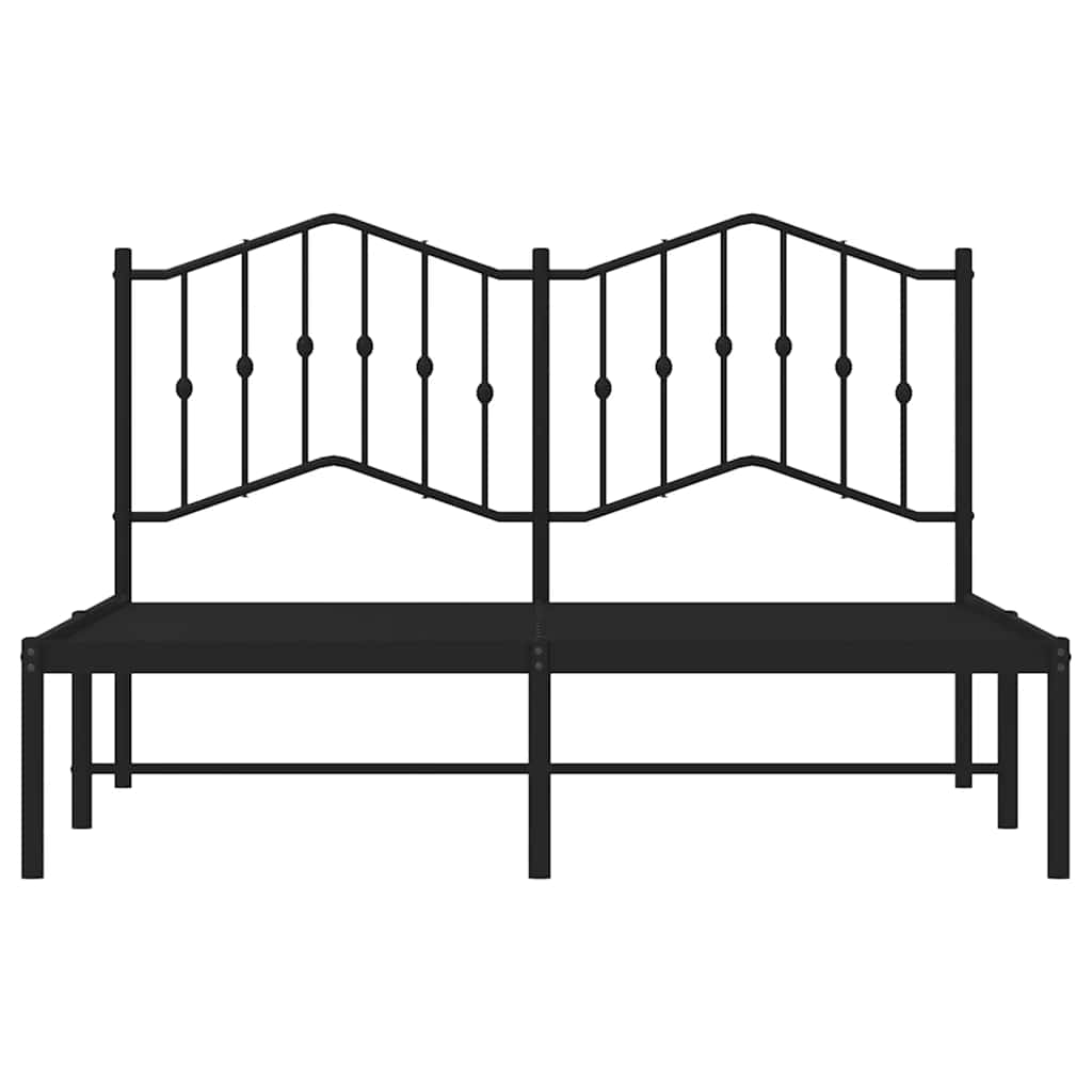 sengeramme med sengegavl 150x200 cm metal sort