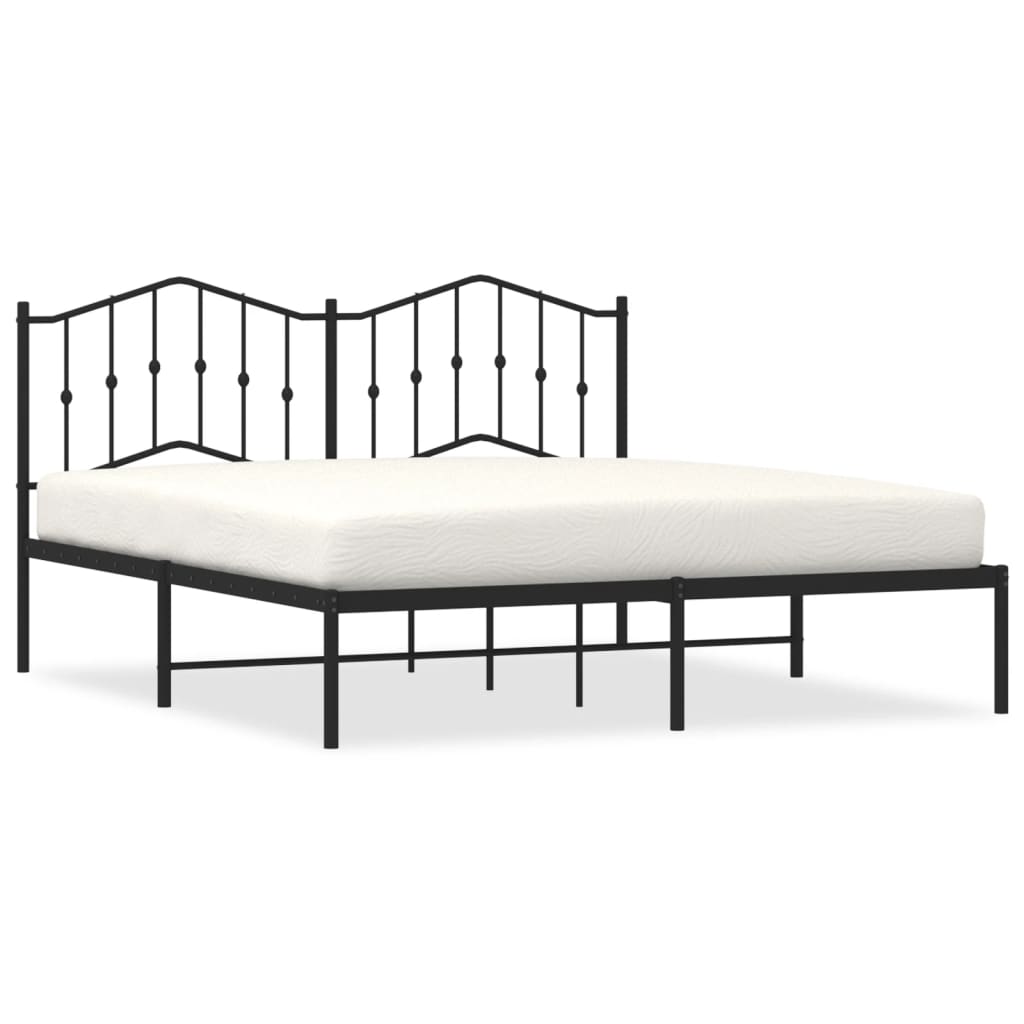 sengeramme med sengegavl 160x200 cm metal sort