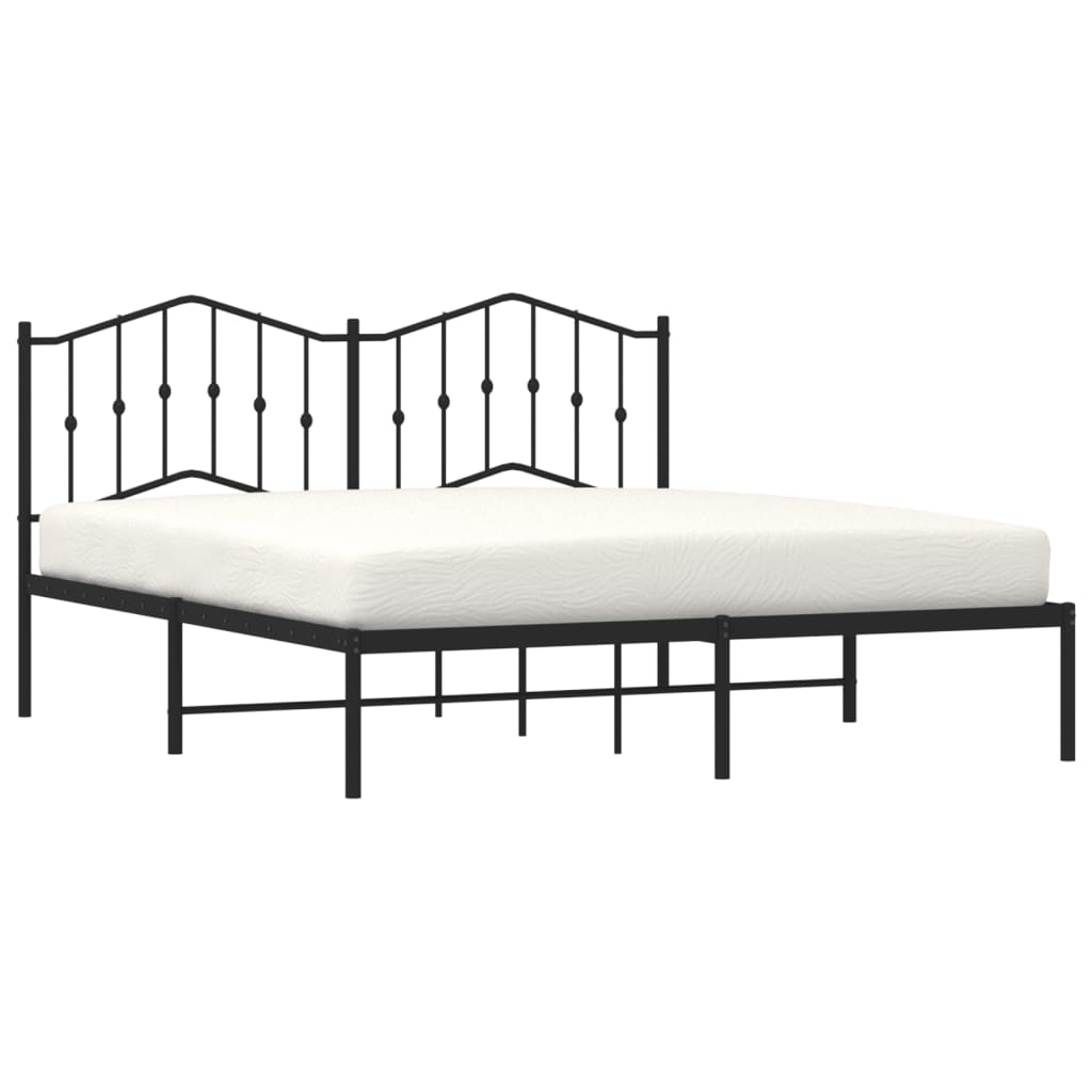 sengeramme med sengegavl 160x200 cm metal sort
