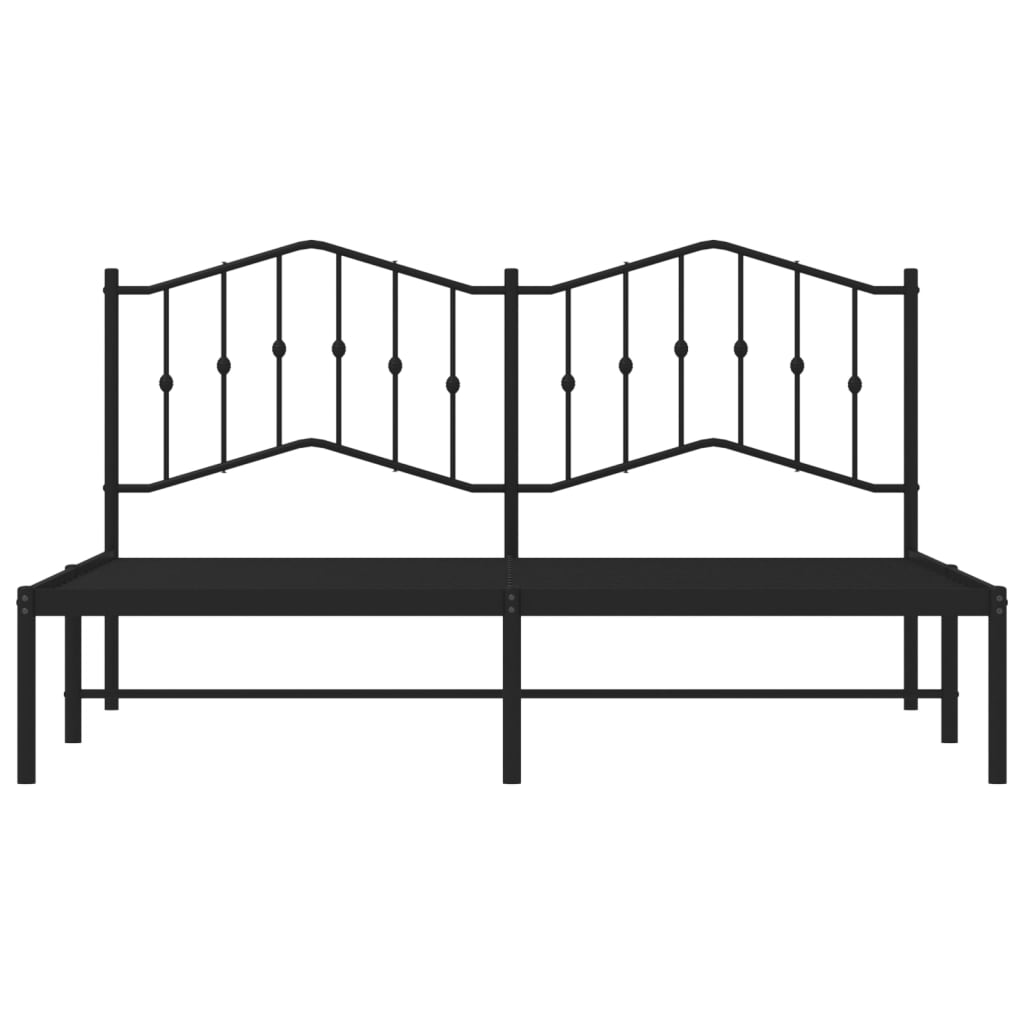 sengeramme med sengegavl 160x200 cm metal sort