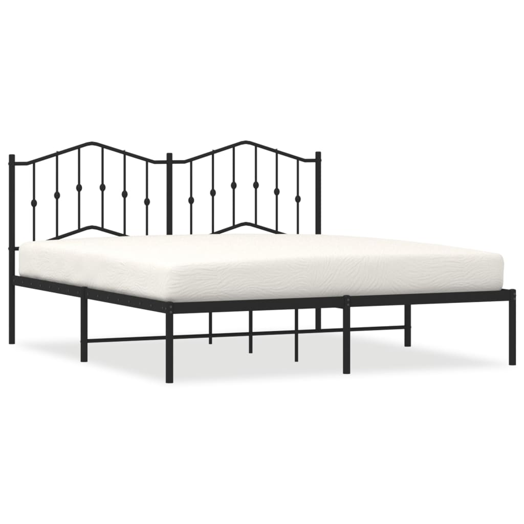 sengeramme med sengegavl 180x200 cm metal sort
