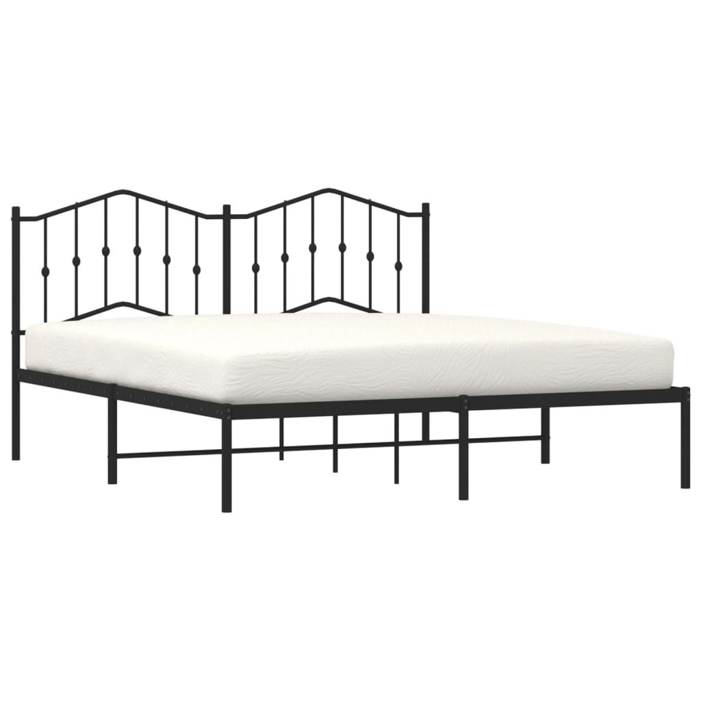 sengeramme med sengegavl 180x200 cm metal sort