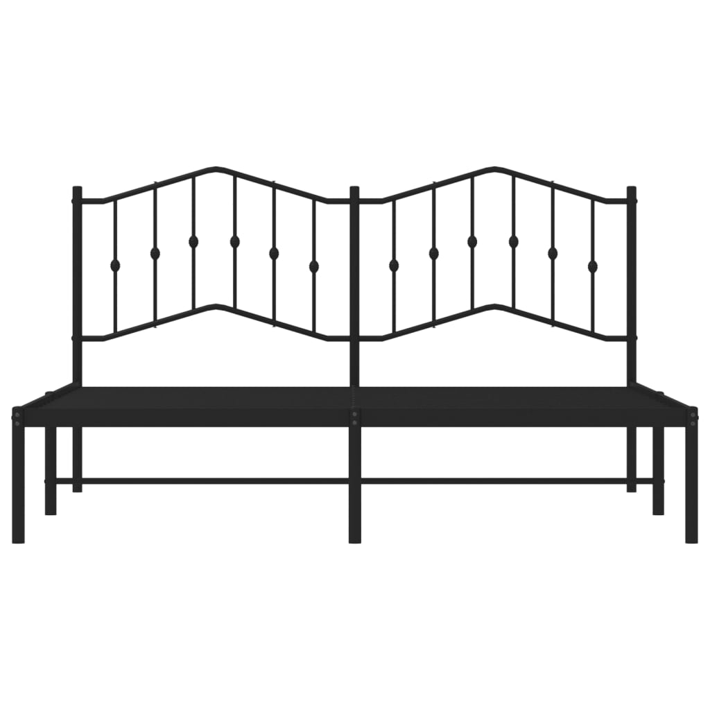 sengeramme med sengegavl 180x200 cm metal sort