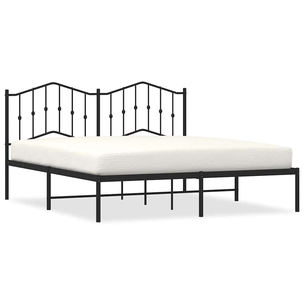 sengeramme med sengegavl 183x213 cm metal sort