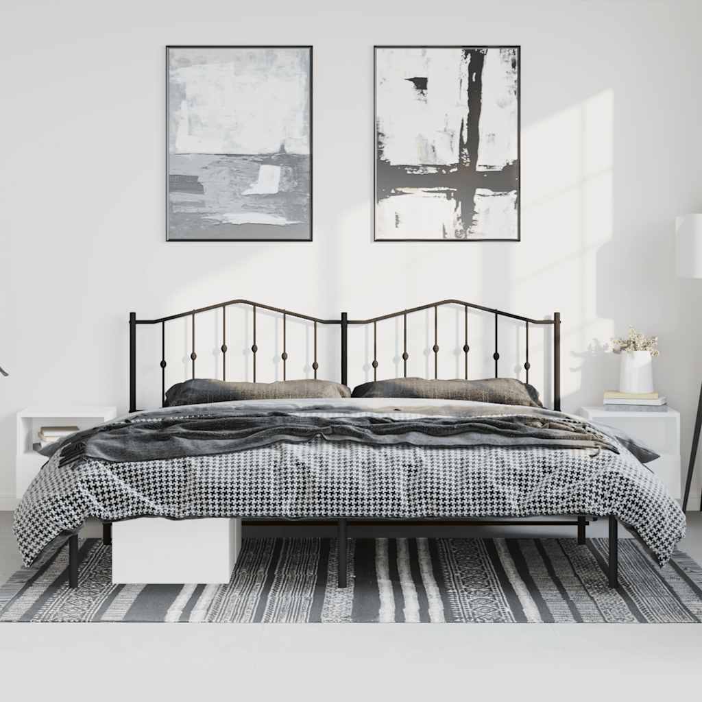 sengeramme med sengegavl 183x213 cm metal sort