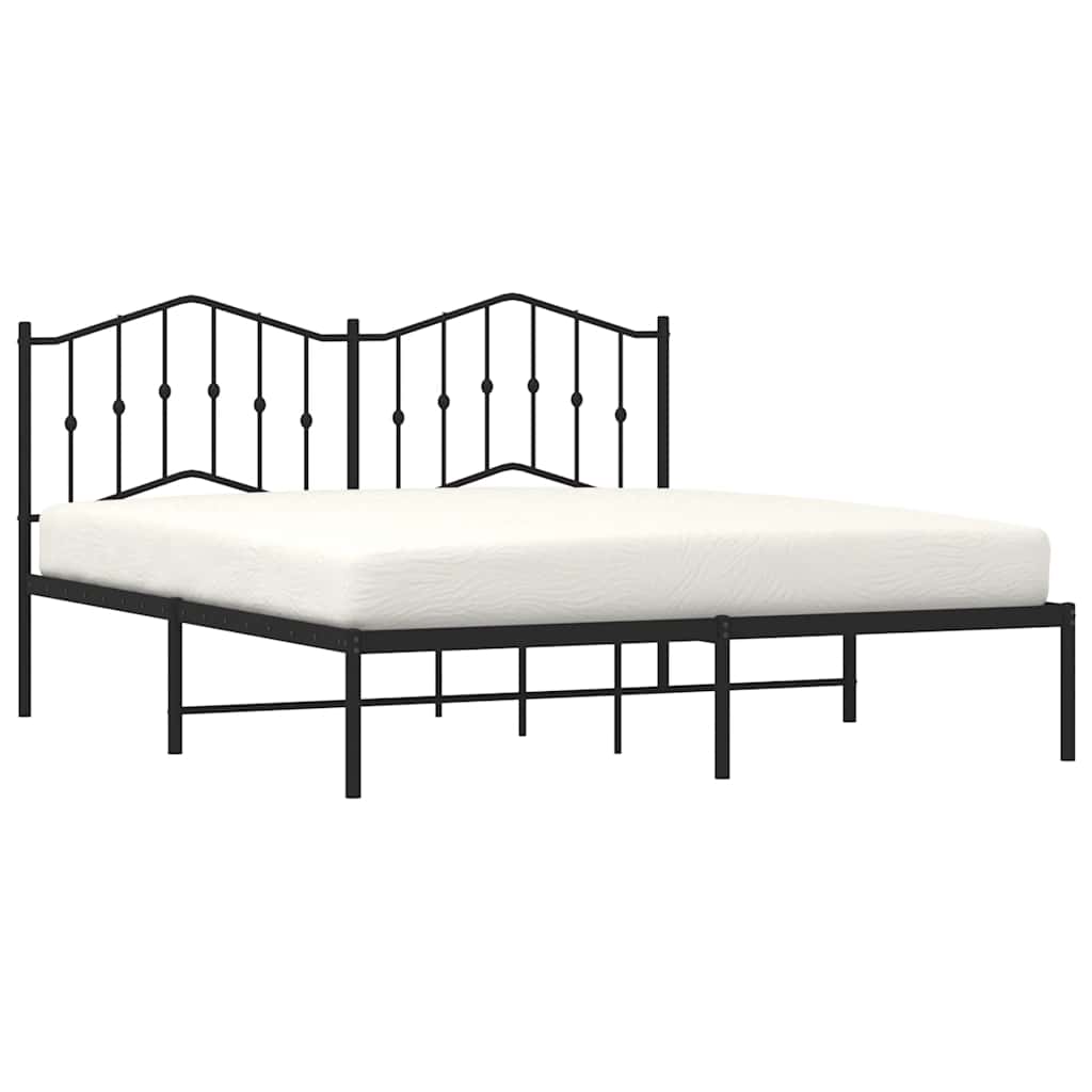 sengeramme med sengegavl 183x213 cm metal sort