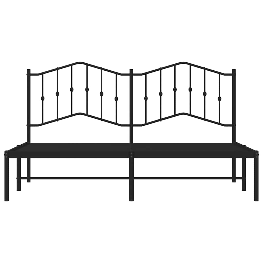 sengeramme med sengegavl 183x213 cm metal sort