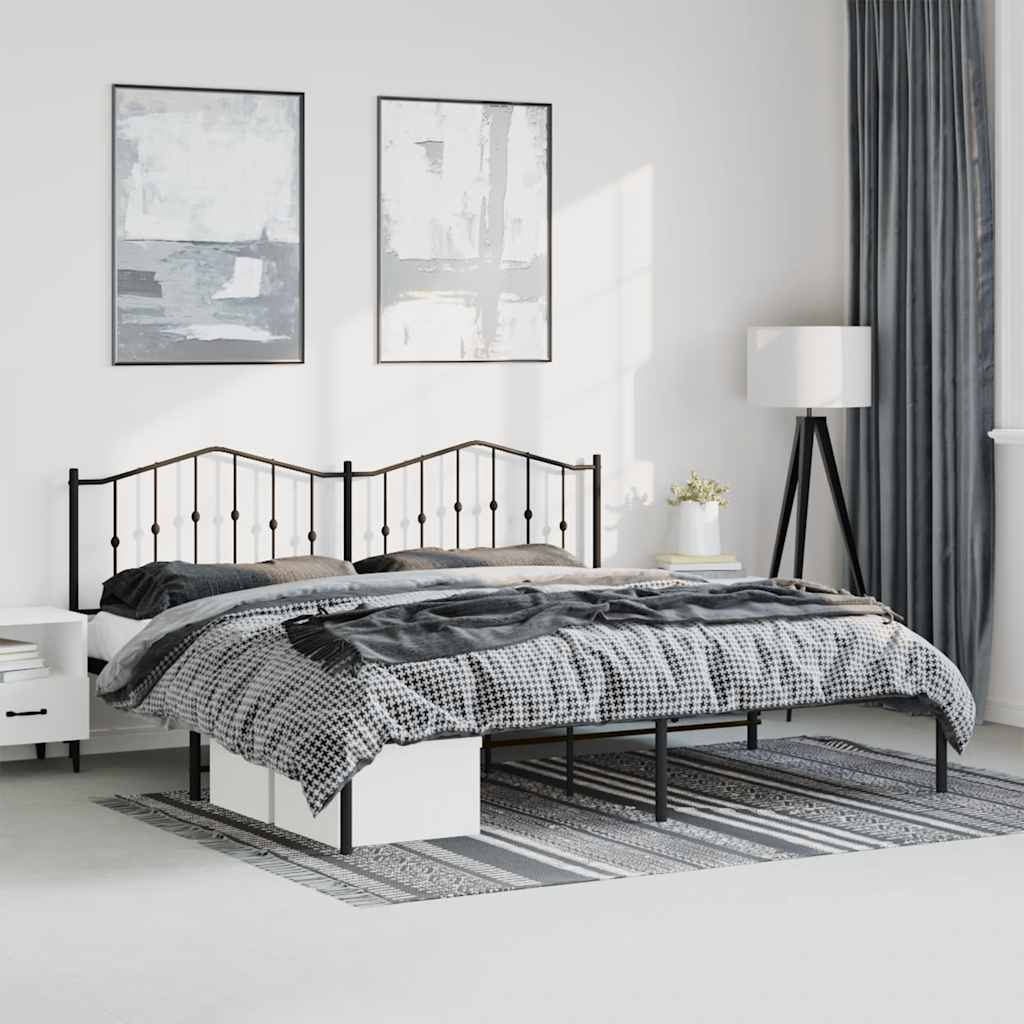 sengeramme med sengegavl 183x213 cm metal sort