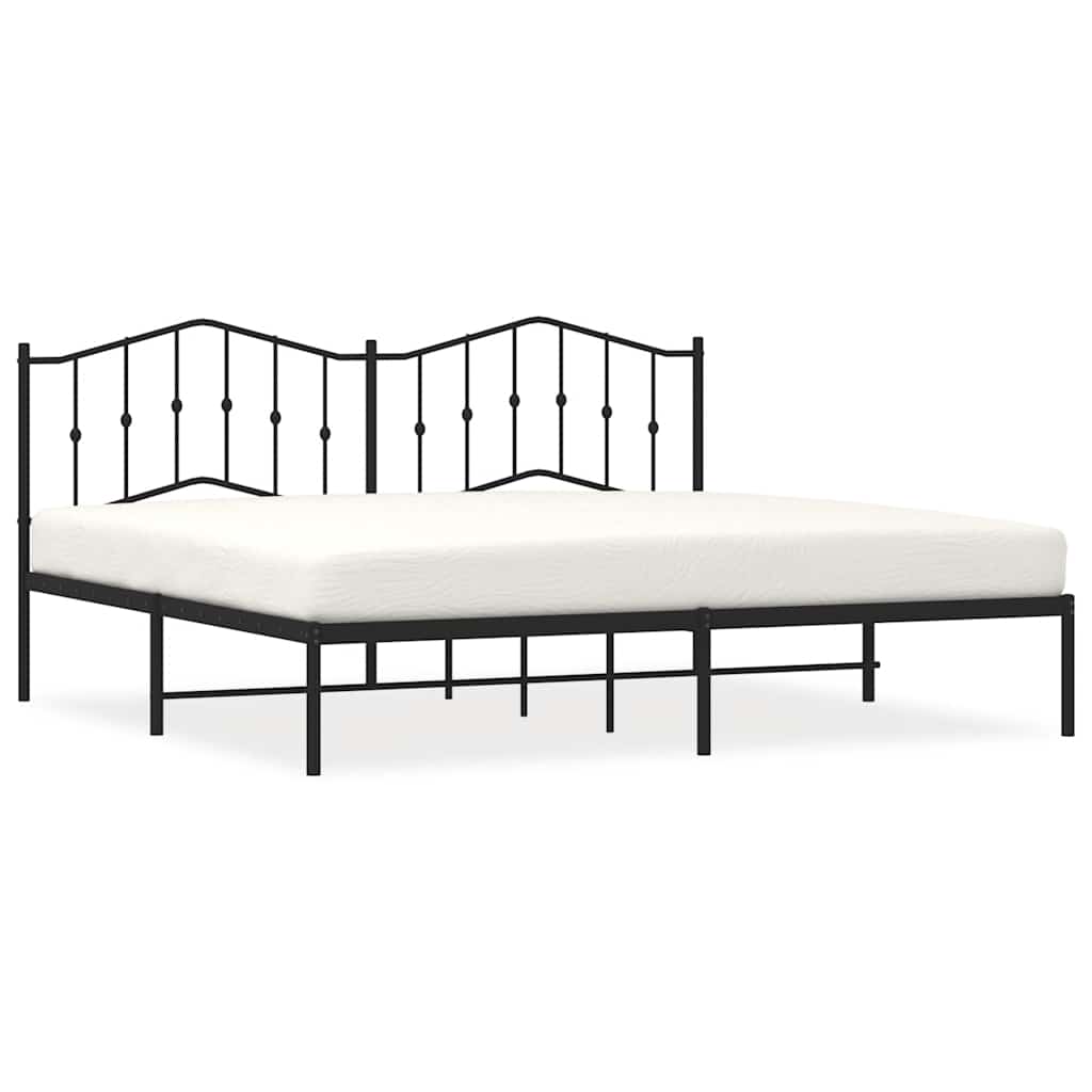 sengeramme med sengegavl 193x203 cm metal sort