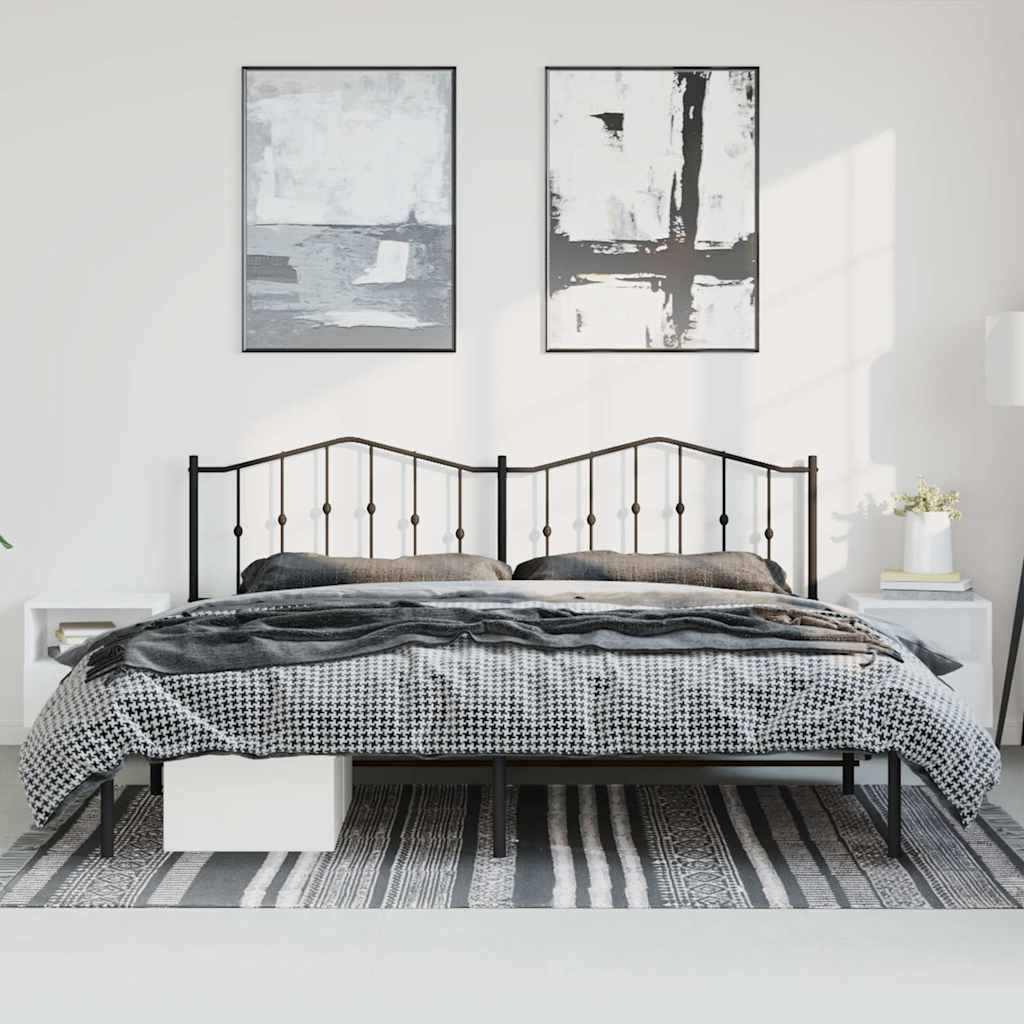 sengeramme med sengegavl 193x203 cm metal sort