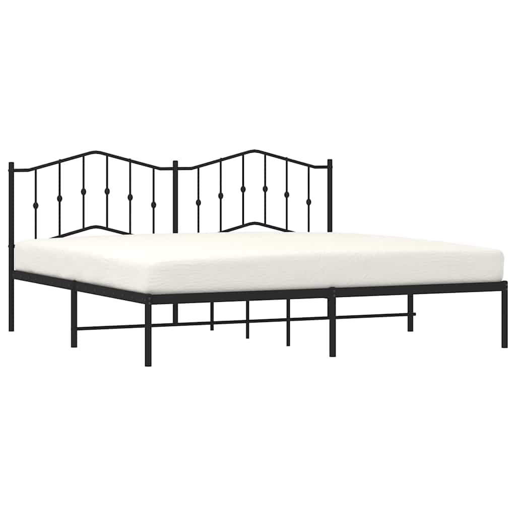 sengeramme med sengegavl 193x203 cm metal sort