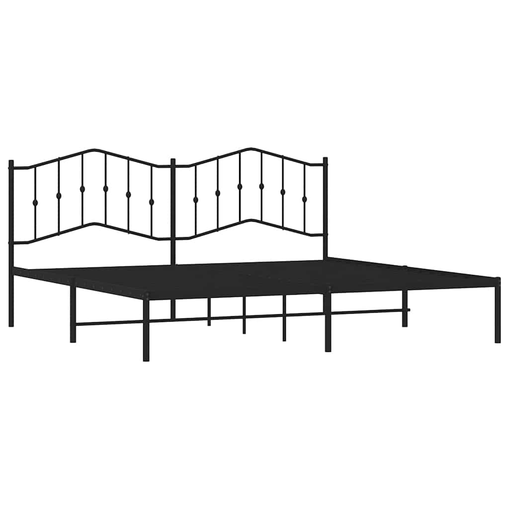 sengeramme med sengegavl 193x203 cm metal sort
