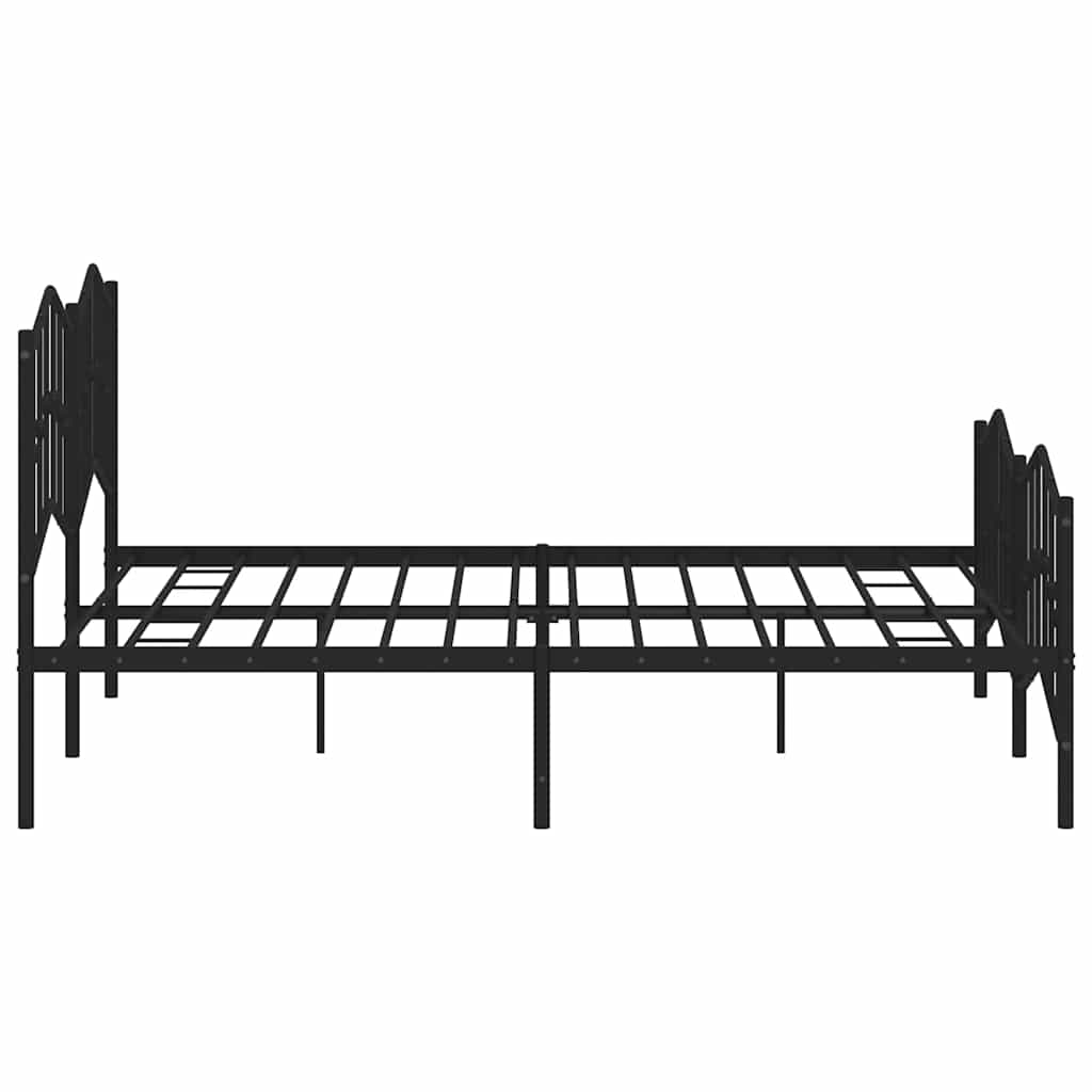 sengeramme med sengegavl og fodgærde 183x213 cm metal sort