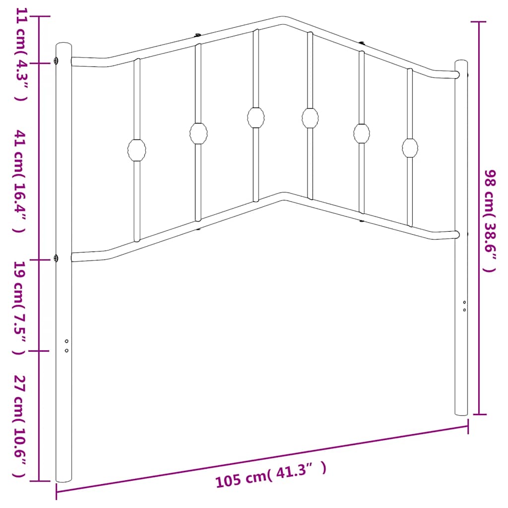 udskiftningsgavl 100 cm metal sort