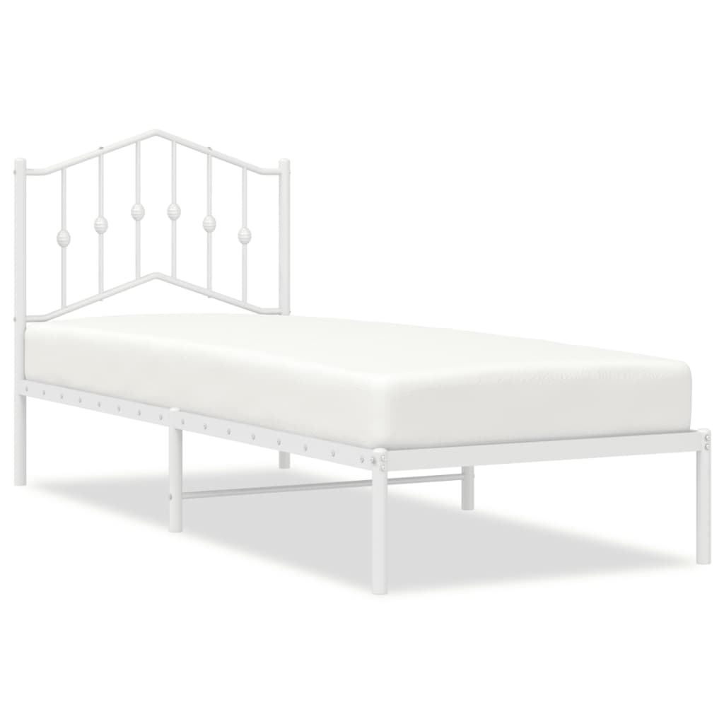 sengeramme uden madras med hovedgærde 75x190 cm hvid