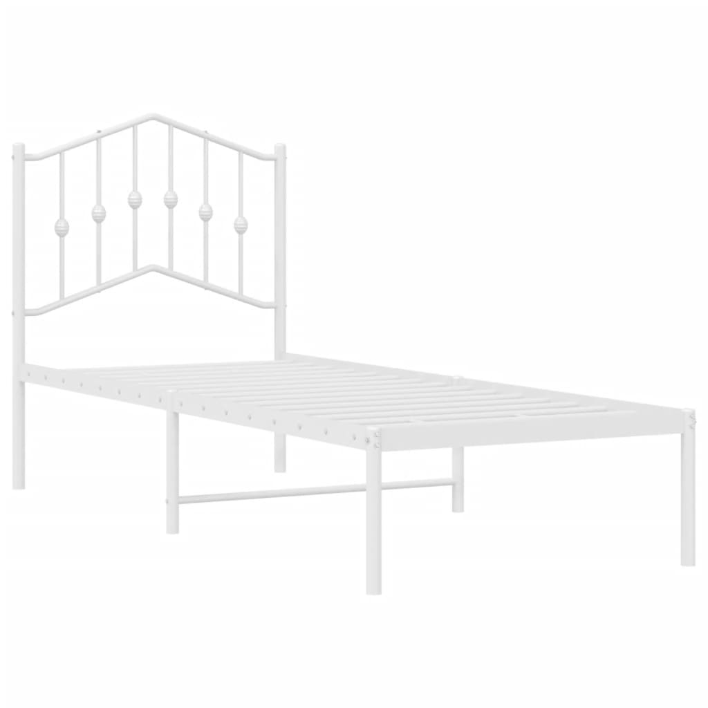 sengeramme uden madras med hovedgærde 75x190 cm hvid