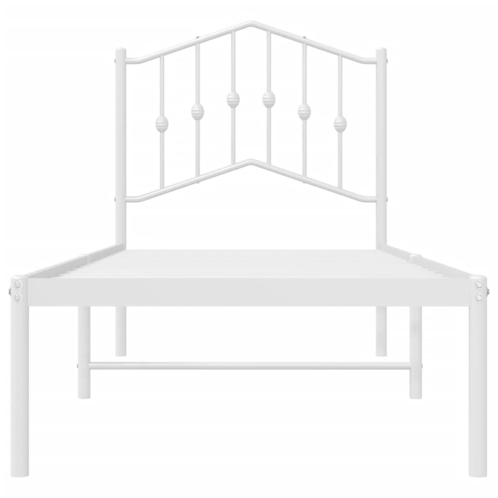 sengeramme uden madras med hovedgærde 75x190 cm hvid