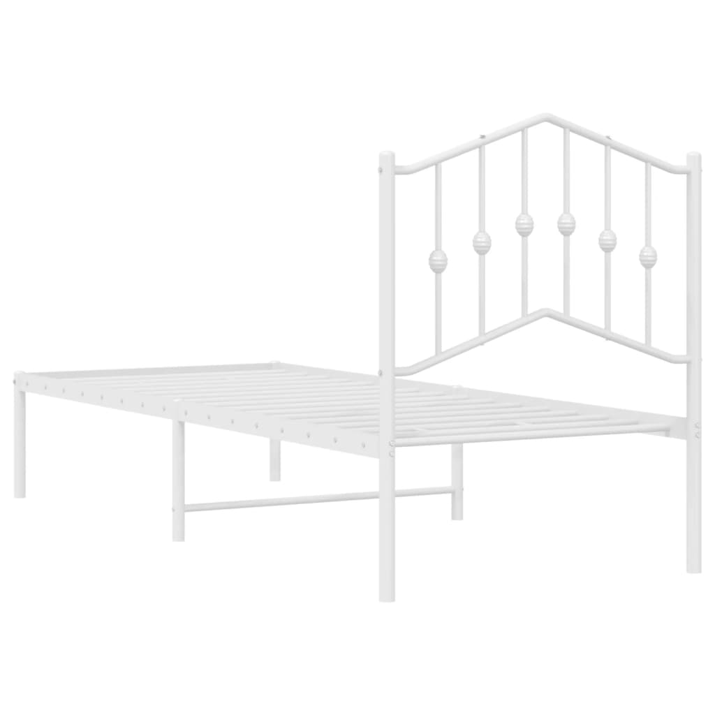 sengeramme uden madras med hovedgærde 75x190 cm hvid