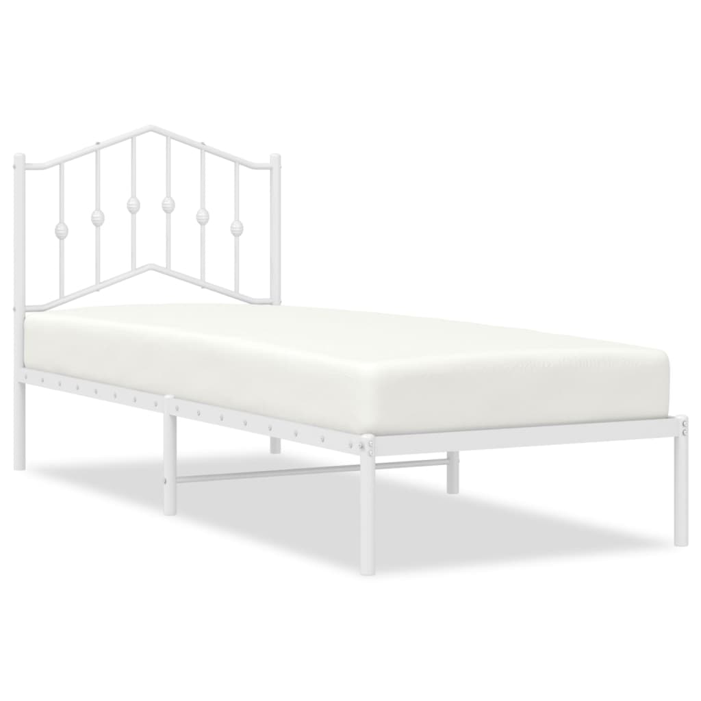 sengeramme med sengegavl 80x200 cm metal hvid