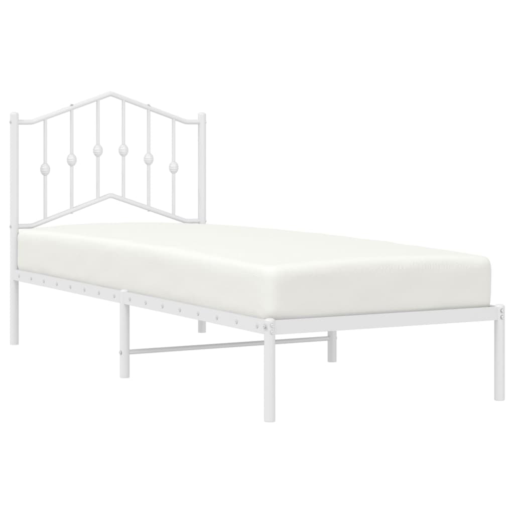 sengeramme med sengegavl 80x200 cm metal hvid