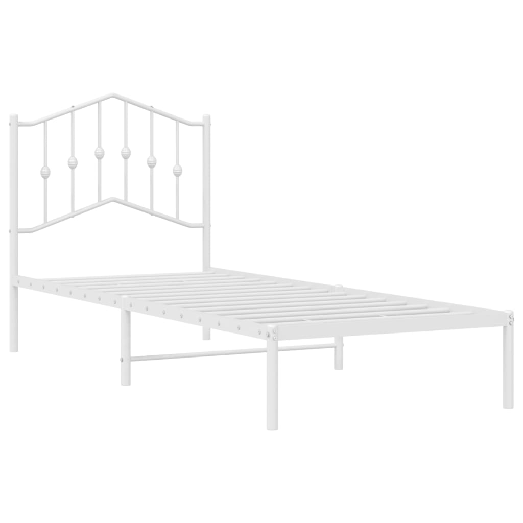 sengeramme med sengegavl 80x200 cm metal hvid