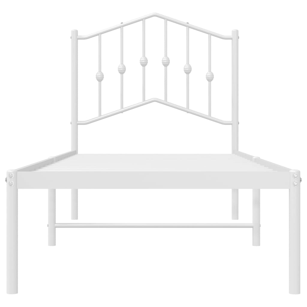 sengeramme med sengegavl 80x200 cm metal hvid