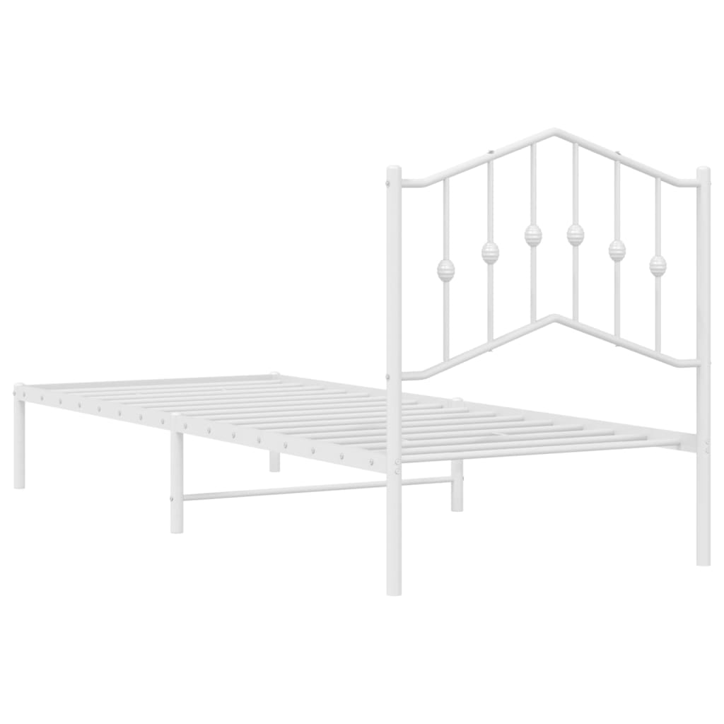 sengeramme med sengegavl 90x190 cm metal hvid