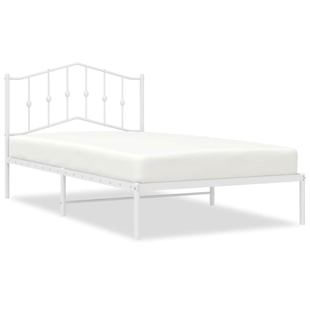 sengeramme med sengegavl 100x200 cm metal hvid