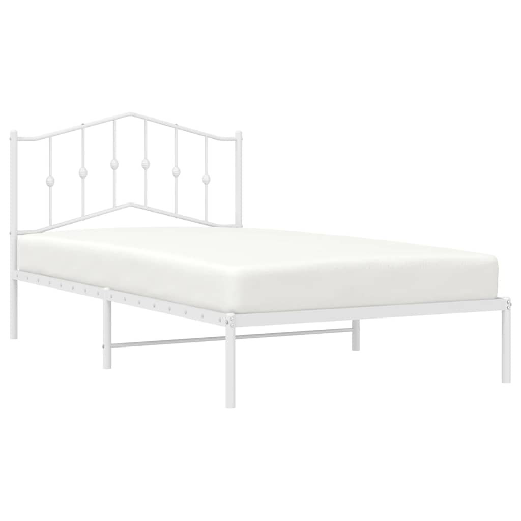 sengeramme med sengegavl 100x200 cm metal hvid