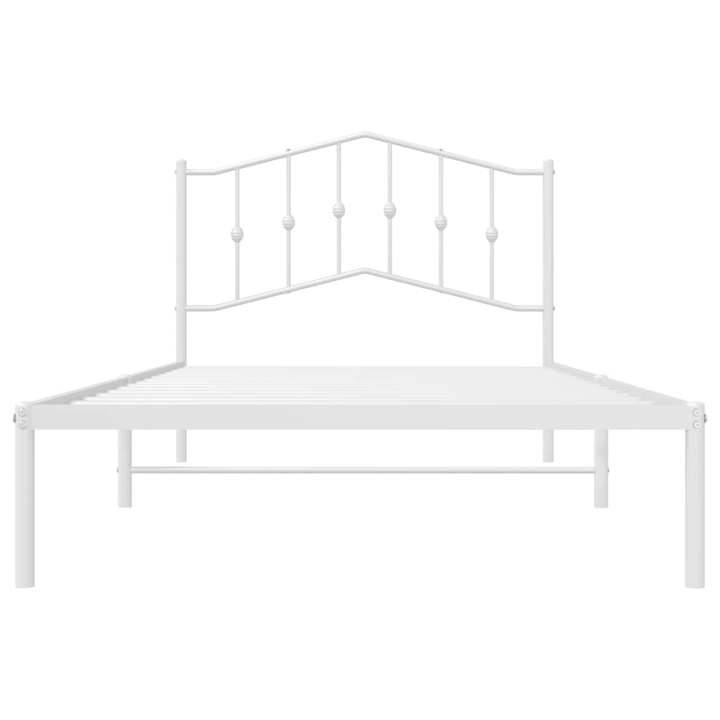 sengeramme med sengegavl 100x200 cm metal hvid