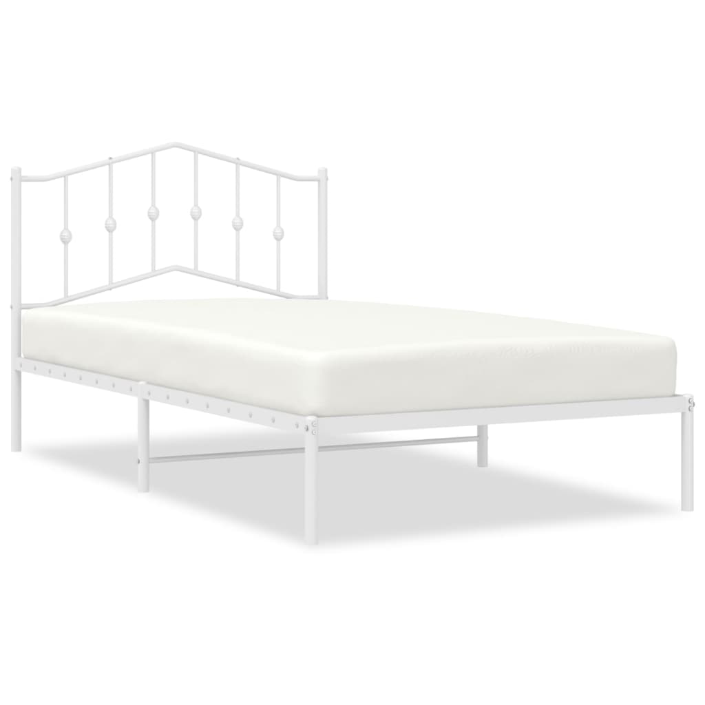 sengeramme med sengegavl 107x203 cm metal hvid